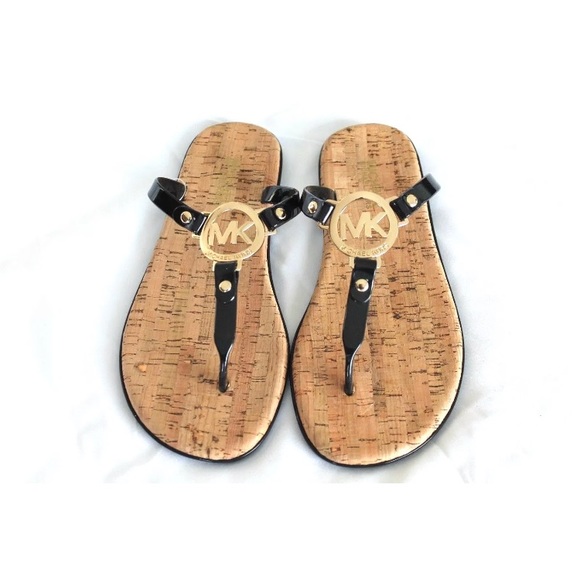 Michael kors sandals cork jelly thong black gold - Picture 4 of 6